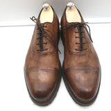 Bontoni Vittorio Lace-Up Oxfords Chocolate Brown Burnished Leather Size 8.5