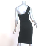 Susana Monaco One Shoulder Dress Black Stretch Jersey Size Small