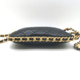 Chanel Chain-Around Quilted Mini Hobo Bag Black Lambskin Crossbody