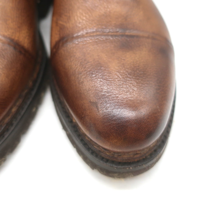 Bontoni Vittorio Lace-Up Oxfords Chocolate Brown Burnished Leather Size 8.5