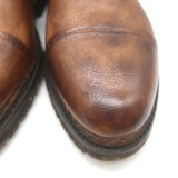 Bontoni Vittorio Lace-Up Oxfords Chocolate Brown Burnished Leather Size 8.5