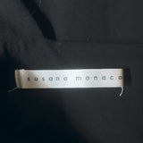 Susana Monaco One Shoulder Dress Black Stretch Jersey Size Small