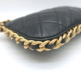 Chanel Chain-Around Quilted Mini Hobo Bag Black Lambskin Crossbody