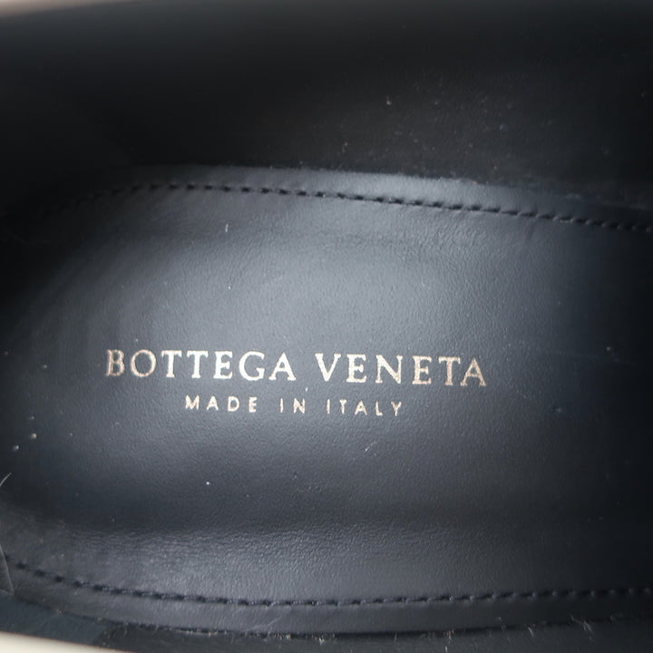 Bottega Veneta Platform Penny Loafer Pumps Black &amp; Gray Leather Size 38