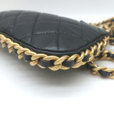 Chanel Chain-Around Quilted Mini Hobo Bag Black Lambskin Crossbody