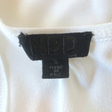 NBD Open-Back Long Sleeve Maxi Dress White Jersey Size Small