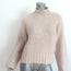 Kerri Rosenthal Heart Patch Sweater Beige Wool-Blend Ribbed Knit Size Small