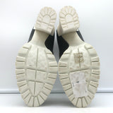 Bottega Veneta Platform Penny Loafer Pumps Black & Gray Leather Size 38