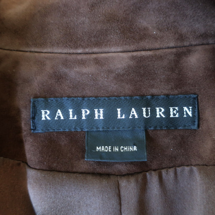 Ralph Lauren Black Label Suede Blazer Brown Size 10 Three-Button Jacket