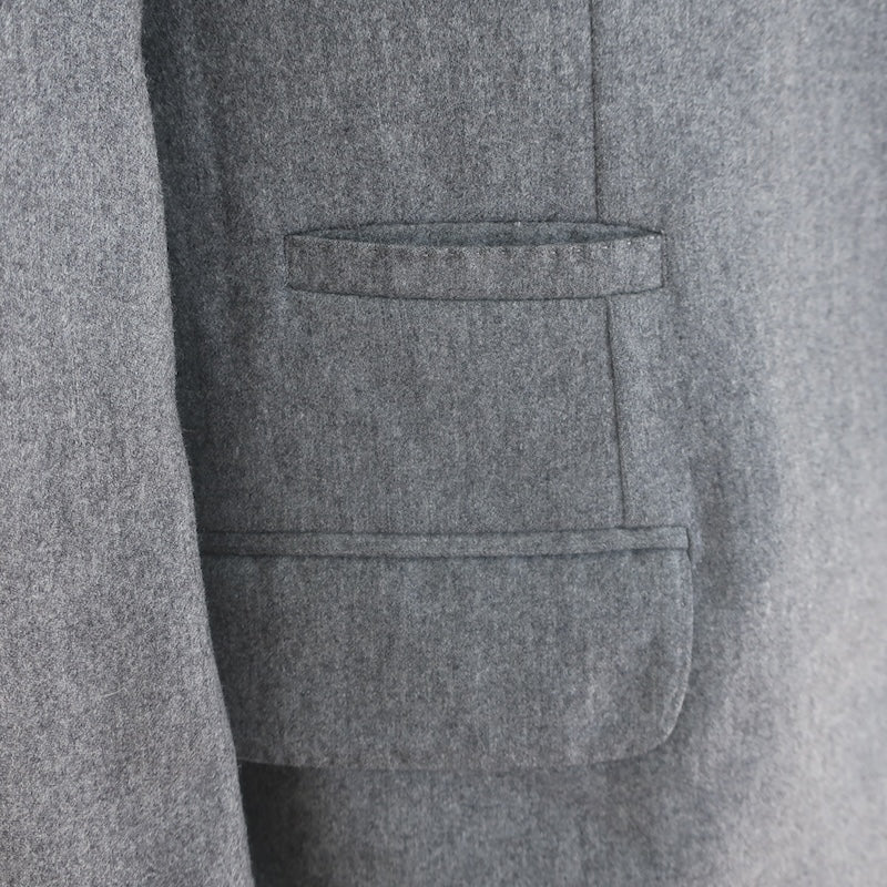 Brunello Cucinelli Blazer Gray Wool-Cashmere Size 54 Two-Button Jacket