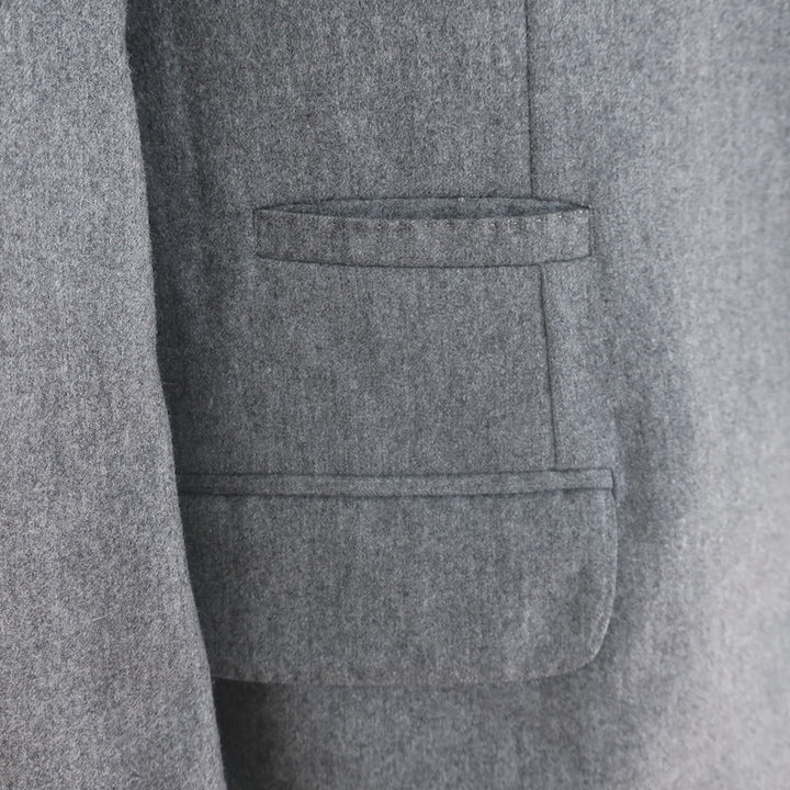 Brunello Cucinelli Blazer Gray Wool-Cashmere Size 54 Two-Button Jacket