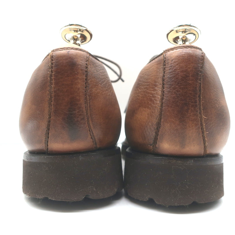 Bontoni Vittorio Lace-Up Oxfords Chocolate Brown Burnished Leather Size 8.5