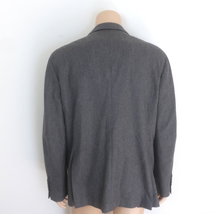Brunello Cucinelli Blazer Gray Wool-Cashmere Size 54 Two-Button Jacket