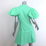 Jonathan Simkhai Puff Sleeve Mini Dress Spearmint Cotton-Blend Size Medium