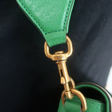 Gucci x Adidas Web Strap Mini Crossbody Flap Bag Green Leather NEW