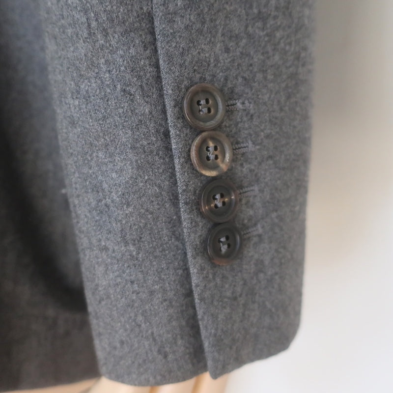 Brunello Cucinelli Blazer Gray Wool-Cashmere Size 54 Two-Button Jacket