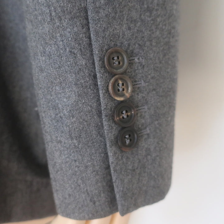 Brunello Cucinelli Blazer Gray Wool-Cashmere Size 54 Two-Button Jacket