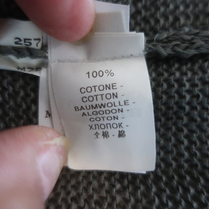 Brunello Cucinelli Monili-Collar Single Button Cardigan Gray Cotton Knit Size Small
