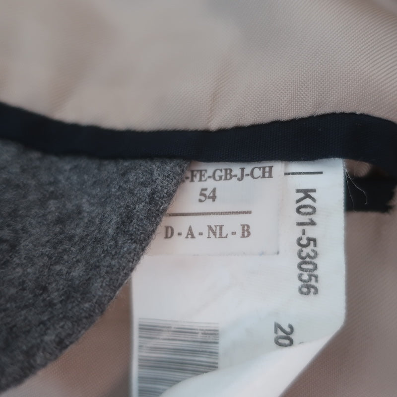 Brunello Cucinelli Blazer Gray Wool-Cashmere Size 54 Two-Button Jacket