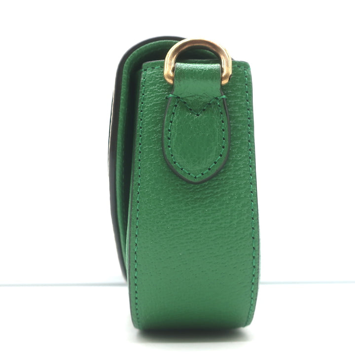Gucci x Adidas Web Strap Mini Crossbody Flap Bag Green Leather NEW
