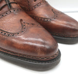 Bontoni Libertino Wingtip Lace-Up Oxfords Whiskey Brown Bison Leather Size 8.5