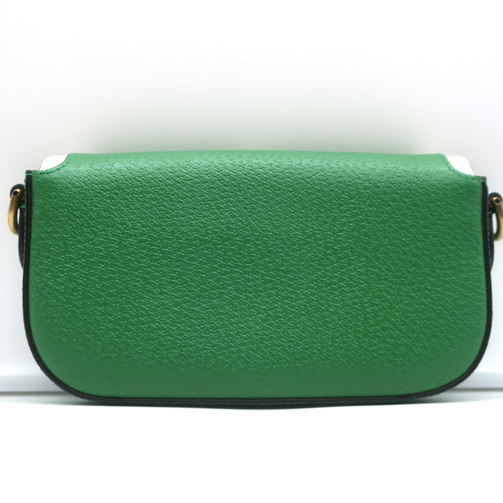 Gucci x Adidas Web Strap Mini Crossbody Flap Bag Green Leather NEW