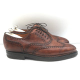 Bontoni Libertino Wingtip Lace-Up Oxfords Whiskey Brown Bison Leather Size 8.5