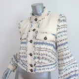 Veronica Beard Darren Cropped Tweed Jacket Ecru Cotton-Blend Size 4