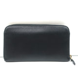 Prada Saffiano Leather Zip Around Wallet Black