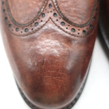 Bontoni Libertino Wingtip Lace-Up Oxfords Whiskey Brown Bison Leather Size 8.5