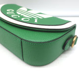 Gucci x Adidas Web Strap Mini Crossbody Flap Bag Green Leather NEW