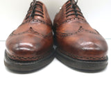 Bontoni Libertino Wingtip Lace-Up Oxfords Whiskey Brown Bison Leather Size 8.5