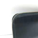 Prada Saffiano Leather Zip Around Wallet Black