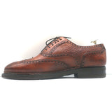 Bontoni Libertino Wingtip Lace-Up Oxfords Whiskey Brown Bison Leather Size 8.5