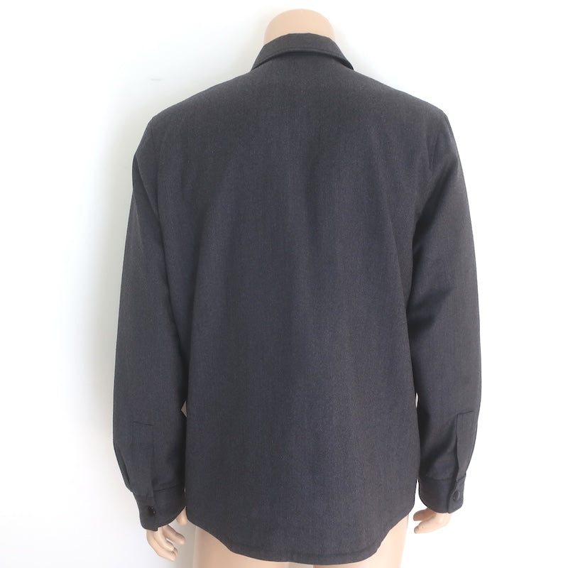 A.P.C. Padded Snap-Front Overshirt Charcoal Wool Size Large
