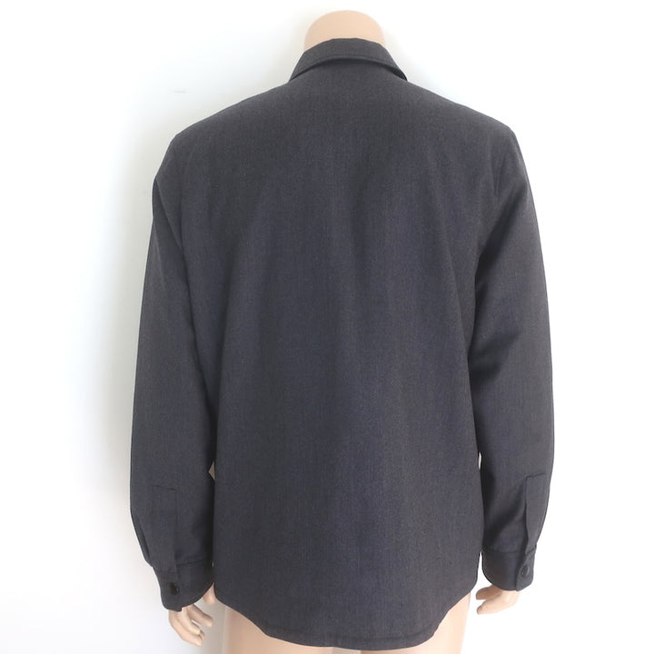A.P.C. Padded Snap-Front Overshirt Charcoal Wool Size Large