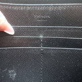 Prada Saffiano Leather Zip Around Wallet Black