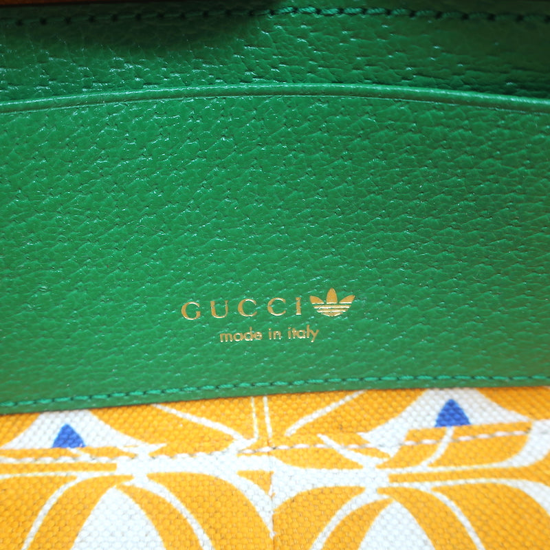 Gucci x Adidas Web Strap Mini Crossbody Flap Bag Green Leather NEW