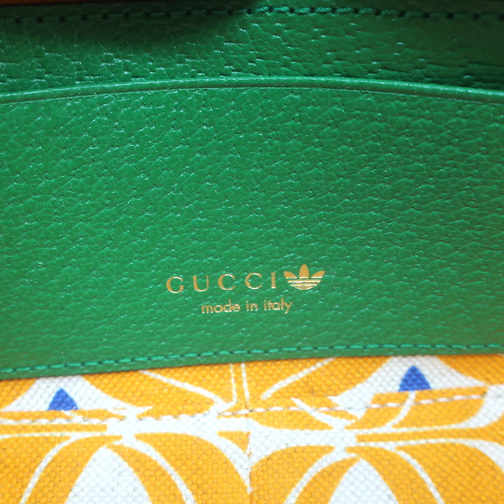 Gucci x Adidas Web Strap Mini Crossbody Flap Bag Green Leather NEW