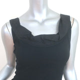 Proenza Schouler Sleeveless Ruffle Hem Dress Black Crepe Size 2