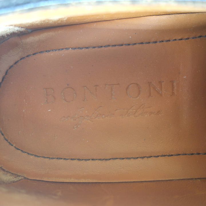 Bontoni Libertino Wingtip Lace-Up Oxfords Whiskey Brown Bison Leather Size 8.5