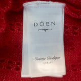 Doen Cosette Pointelle Knit Cardigan Cerise Red Alpaca-Blend Size Small NEW