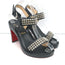 Christian Louboutin Bikool Spike Sandals Black Leather Size 37.5 Platform Heels