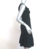 Proenza Schouler Sleeveless Ruffle Hem Dress Black Crepe Size 2