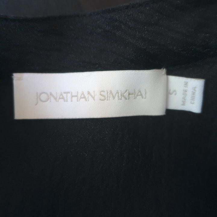 Jonathan Simkhai Corina Ruffled Organza Top Navy Size Small
