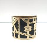 Chanel 2015 Rue Cambon Wide Cuff Bracelet Black Enamel