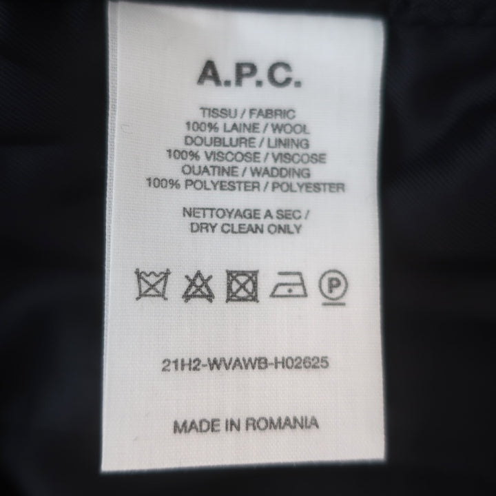 A.P.C. Padded Snap-Front Overshirt Charcoal Wool Size Large