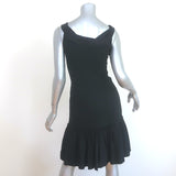 Proenza Schouler Sleeveless Ruffle Hem Dress Black Crepe Size 2