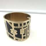 Chanel 2015 Rue Cambon Wide Cuff Bracelet Black Enamel