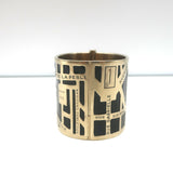 Chanel 2015 Rue Cambon Wide Cuff Bracelet Black Enamel